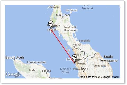 Flights from Penang to Phuket