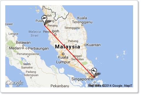Flights from Penang to Singapore